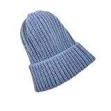 umsl Warme Wollmütze für Männer und Frauen, All-Match, koreanische Strickmütze, verdickte Outdoor-Skimütze, Freizeitmütze, blau, 6 3/4-7 1/4