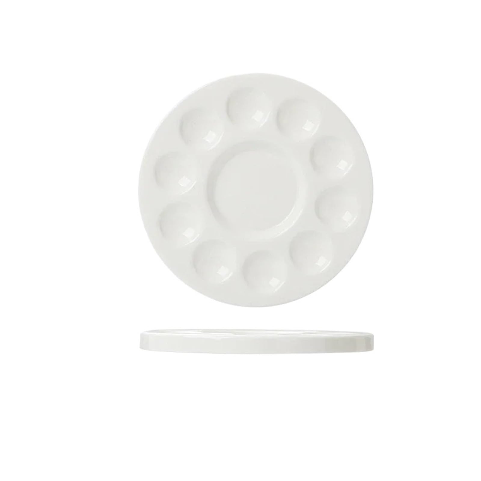 Ceramic Paint Palette Round Flower Ceramic Palette Color Mixing Paint Tray for Watercolor Gouache Acrylic Painting Art Supplies for Watercolour(Color1)