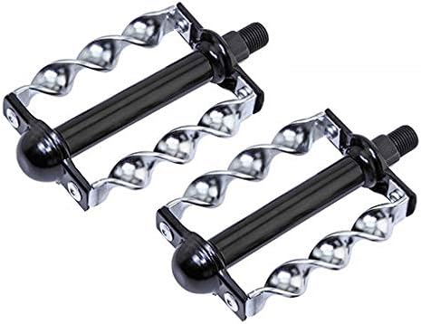 Gold Twisted Bike Pedals With Cage - 1/2 Inch For Cruiser BMX Lowrider Bikes