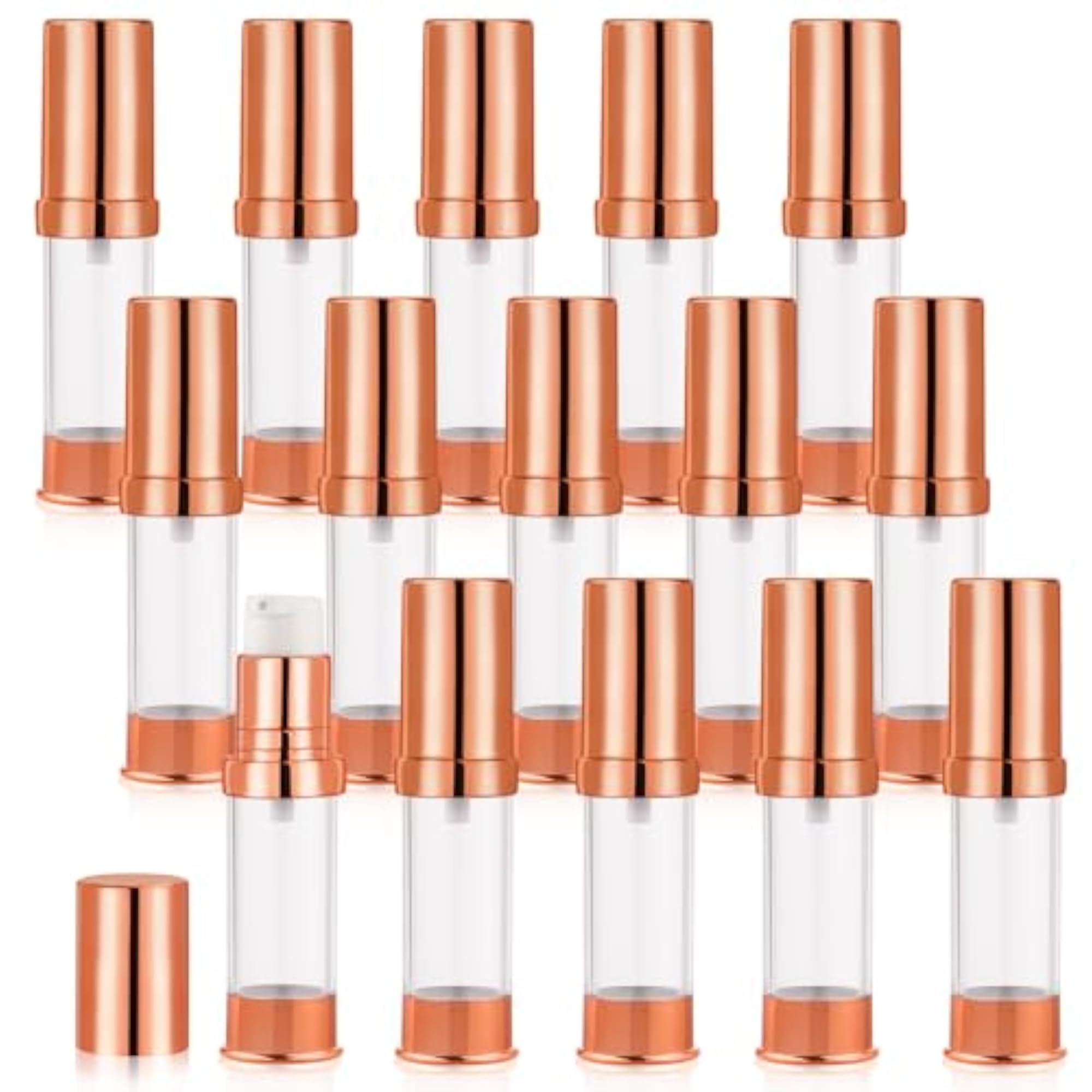 15Pcs Clear Plastic Lotion Airless Pump Bottles