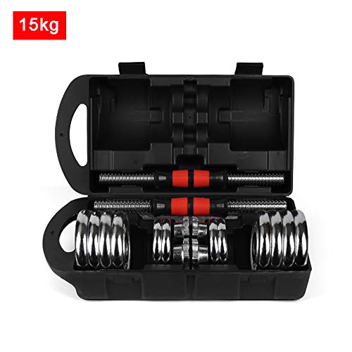 Plating halter een paar 15kg / 20kg halter afneembare halter fitnessapparatuur thuisoefening arm spier halter mannen en… - Afbeelding 7