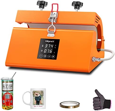Tumbler Heat Press, HITPREX Mug Press for 11 OZ to 30 OZ Sublimation Blanks Tumbler, 110 V Portable Tumbler Press with LCD Precise Temperature Control (Orange)