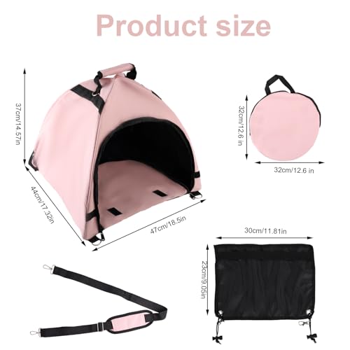 Laptop Tent, Sun Shade Waterproof Fabric Laptop Protective Hood for Computer Working Outside Accessories Part Glare Shield & Heat Reflective Awning Convertible Tote for Outdoor (Pink)2