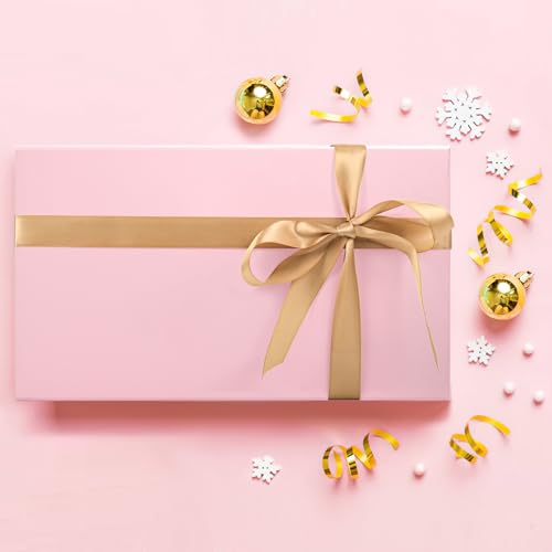 Image of LIFELUM Pink Gift Box with Magnetic Lids for Presents, 14 inchx8.5 inchx4.5 inch | with Ribbon, Greeting Card & Filler for Bridesmaid, Wedding, Graduation & Anniversary, 5 Pack