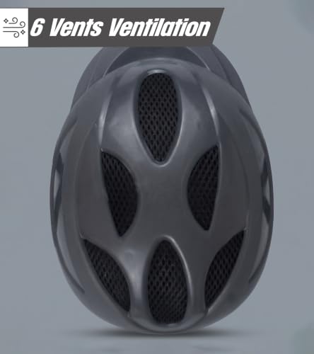 Image of OXYGEN Kids Bicycle Helmet for Age 3-8 Years | Lightweight Safety Helmet with Adjustable Strap & Air Vents | Size 24x17x10 cm | Ideal for Cycling, Skating, Scooter - Boys & Girls (Black)
