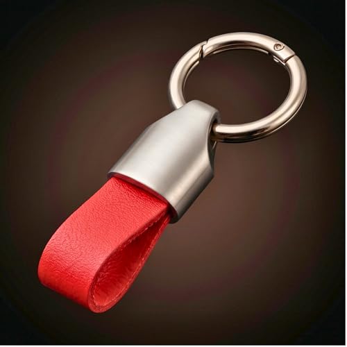 Image of THE MEN THING - Stylish Multicolor Stainless Steel Keychain for Men & Boys (AEROLOOP - Red & Matte Grey)