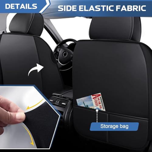 Image of Car Seat Covers 8 Seats for KIA Telluride 2020-2027, Customized Waterproof Nappa Leather Seat Protectors, Breathable Automobile Seat Covers Full Set(8 Seats Standard /Black Red)