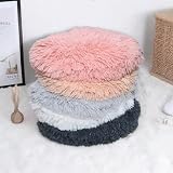 RICHRAIN Katzenkissen Rund,Plüschkissen für Katzen und Hunde, rund, warme Matte, weich und bequem, für Wohnzimmer (Beige, S 37CM)
