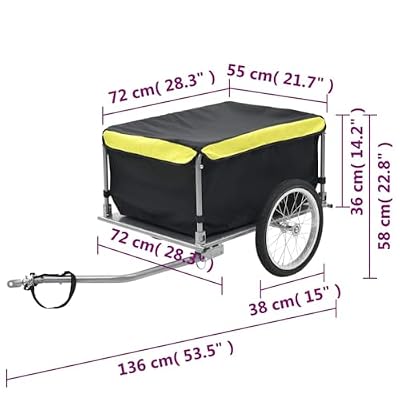 Bike Trailer Bicycle Cargo Trailer Tow Bicycle Cart Steel and Polyester vidaXL vidaXL