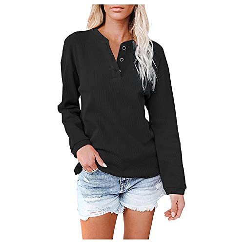 PTLLEND Festliche Blusen Damen Hochzeit Damen-Sweatshirt mit Knopf,...