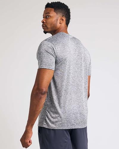 Real Essentials 4 Pack: Men's Dry-Fit Short Sleeve Pocket Crew Performance Athletic T-Shirt (Available in Big & Tall)3