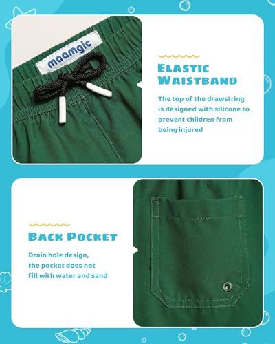 Image of maamgic Boys Swim Trunks with Compression Liner Toddler Stretch Swim Shorts