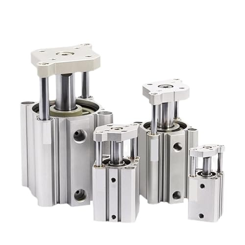 Cilindro neumático compacto de doble efecto con vástago de guía y carrera de 30mm sin imán 2