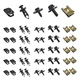 ZNDAW 100PCS Car Screws and Bolts, Engine Under Cover Splash Shield Guard Body Bolt Kit, Universal Undertray Screws Bumper Fender Liner Push Retainer Extruded U-Nuts Replacement