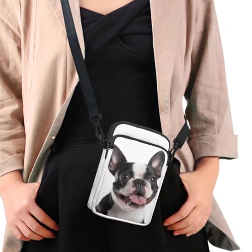 Wolf Dog Small Crossbody Bag, Peach Blossom Clover Shoulder Handbags Wallet, Aztec Tribal Travel Crossover Sling Bag3