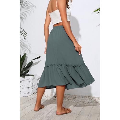 Image of Witsmile High Waist Tiered Skirts for Women Flowy Skirts for Women Long Length with Pockets 2026 Fashion Trendy