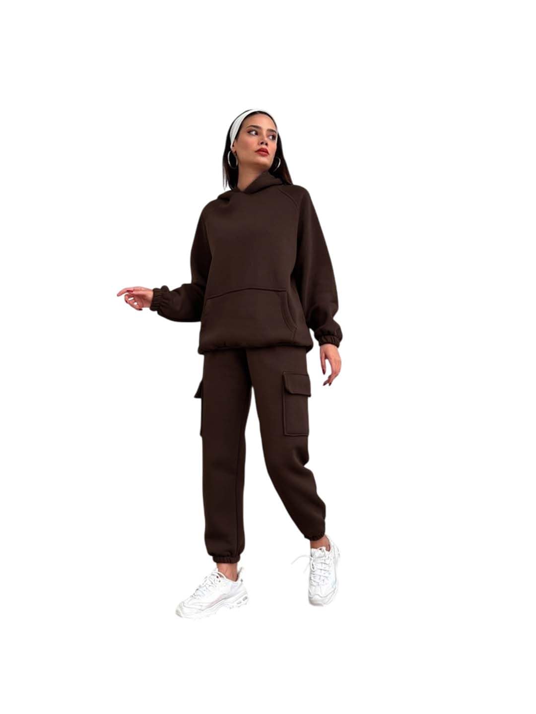 kotty Women’s Fleece Tracksuit | Comfortable Winter Coordset with Joggers & Hoodie | Soft Workout Wear for Walking, Trekking & Gym-picture-29