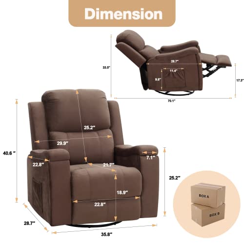 Buy GYUTEI Massage Recliner Chair Hidden Cup Holder with Rocker Recliner Velvet Chair and