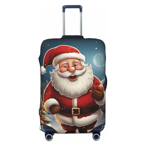 Travel Luggage Cover Fashion Suitcase Protector Santa christmas zoom Spandex Baggage Covers Washable Suitcase Covers Anti-Scratch Luggage Cover Protectors Fits 18-32 Inch Suitcases X-Large