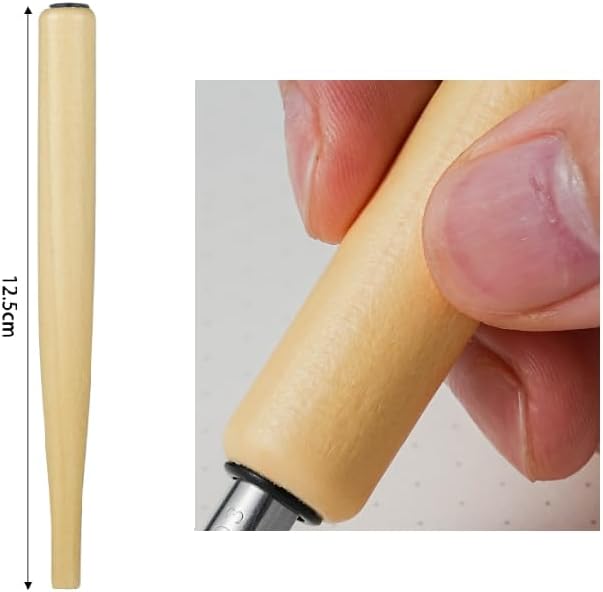 11 Piece Comic Dip Pen Set, 1 Pen Holders and 10 Replacement Nibs, Wooden Calligraphy Pens Holder with Stainless Steel Replacements for Signing,Writing, Painting, Sketch