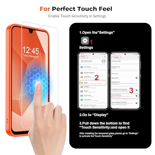 Image of SUPFINE Magnetic for Samsung Galaxy A16 5G Case with Screen Protector, (Built-in Magnets) (Military Grade Drop Protection) Slim Translucent Shockproof Phone Case,Orange