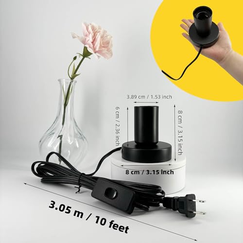 Atiyoc ATPD-004-1-B-10FT Black Metal E26/E27 Screw Light Socket thumb #1