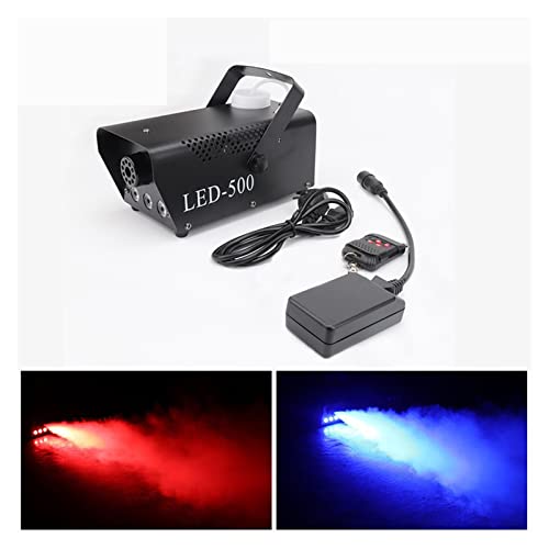 Máquina de humo portátil para Halloween 500W con control remoto inalámbrico y luces LED, equipo para producción musical miniatura 5