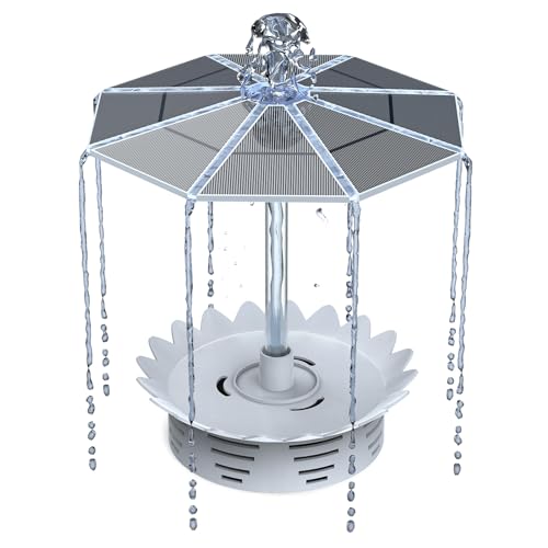AISITIN Fontaine Solaire d'extérieur 3,5 W 2024 avec Panneau Solaire Amovible pour étangs, Jardins, salles de Bains pour Oiseaux, étangs