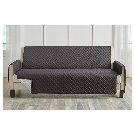 BrylaneHome Clean Pinsonic Sofa Protector, Black Gray
