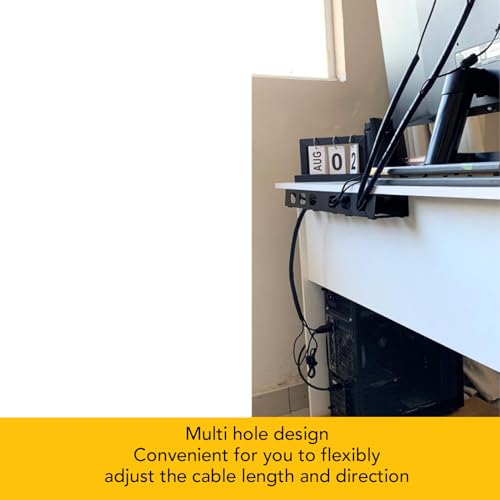Bandeja para gestión de cables, organizador de cables de plástico para escritorio en oficina o hogar miniatura 4