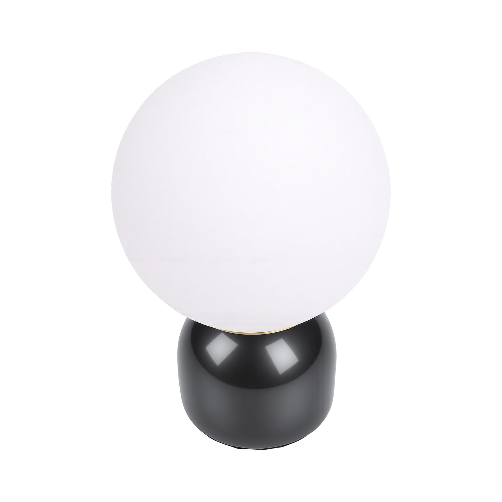 FTVOGUE Lampada da Comodino Globe con Paralume in Vetro e Base in Marmo | Attacco E27, Luce Calda per Soggiorno, Studio, Camera da Letto, Compatibile con Lampadina Dimmerabile