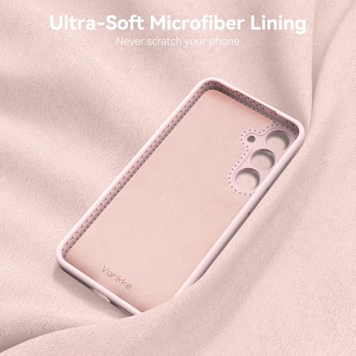 Varikke for Samsung Galaxy S25 Case, Liquid Silicone Upgrade [Camera Protection] [Anti-Scratch Microfiber Lining] Slim Soft Touch Gel Rubber Shockproof Phone Case for Galaxy S25 6.2", Chalk Pink by Varikke - Image 8