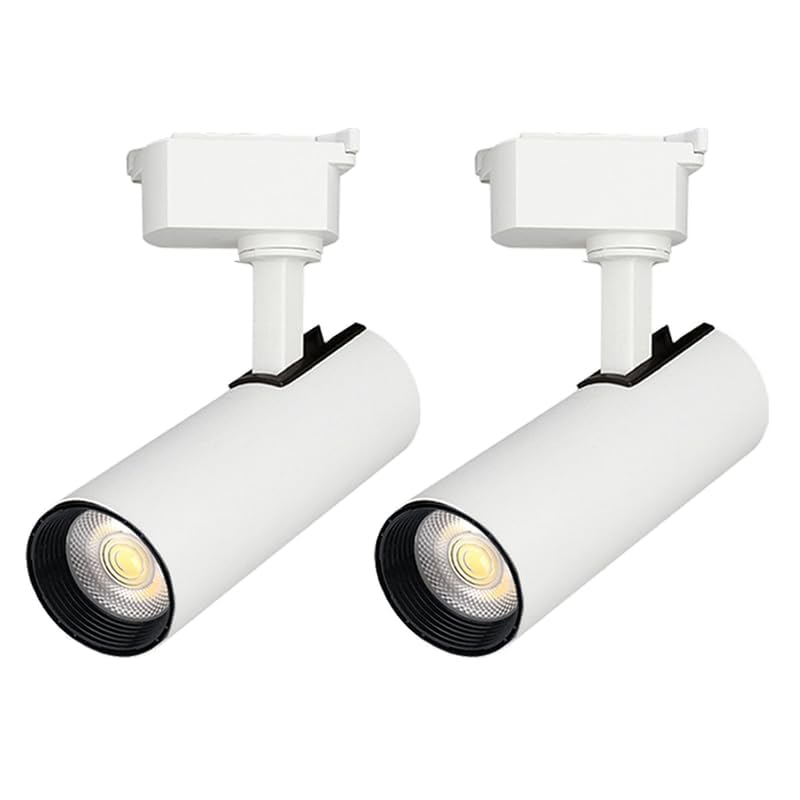 J&L Type LED Track Lighting Heads 2 Pack 4000K 25W 1200lm High Brightness Track Lighting System for Accent Lighting, Dimmable Ceiling Spotlights (Track Rails Not Included)