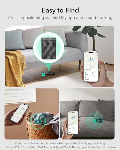 esr geo wallet with find my functionality rfid blocking holds up to 11 cards slim and smart wallet for men replacement for airtag wallet trackerios only not for magsafe carbon fiber