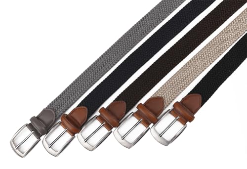 Image of Fabio Valenti Canvas Elastic Fabric Woven Stretch Braided Belts for Men Women Junior with Multicolored /Full Sizes
