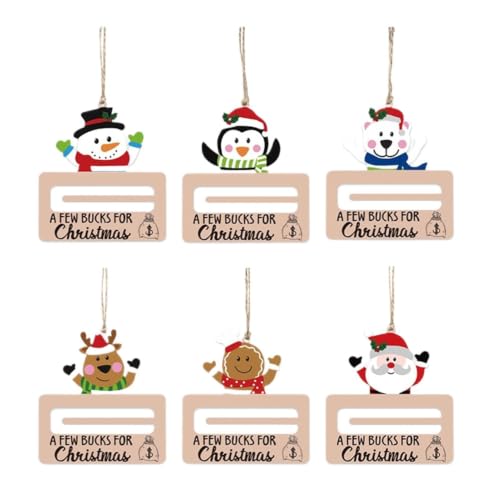 Portabilletes de árbol de Navidad 6 Piezas de Madera, Recuerdos