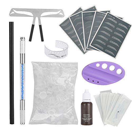 Juicemoo Eyebrow Makeup Kit, Makeup Tattoo Pen Practice Tools Eyebrow Tattoo Kit, Semi-Permanent Microblading for Manual Eyebrow tattooing Beginner to Use
