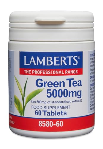 Lamberts Green Tea Extract 5000mg – High Strength Antioxidant – 60 Vegan Tablets