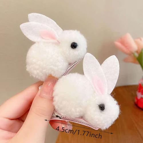 Pinzas de cabello con diseño de conejo de peluche para mujer miniatura 5