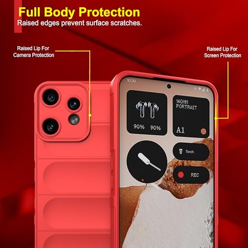 Image of amazon basics Back Case Cover for CMF by Nothing Phone 2 Pro | Compatible for CMF by Nothing Phone 2 Pro Back Cover | Liquid Silicon Magic Case with Camera Protection | Red