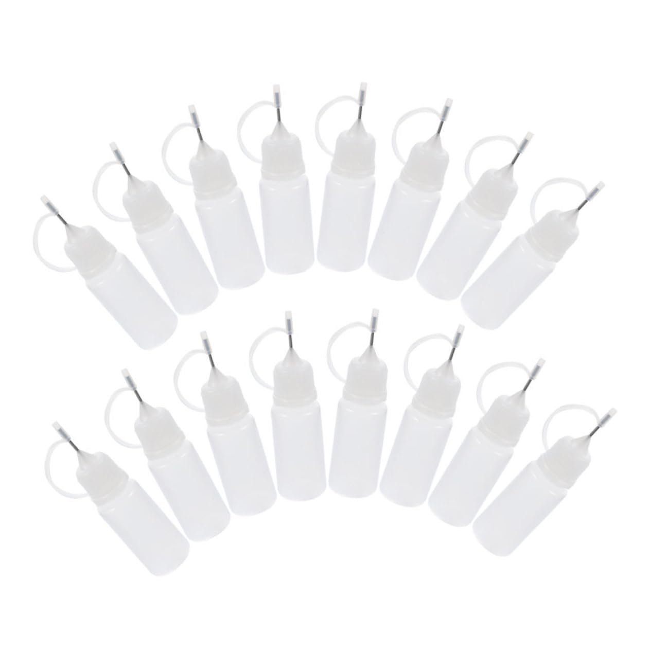KONTONTY 16pcs DIY Craft Glue Bottles with Fine Tip Squeeze Bottles for Quilling and Oil