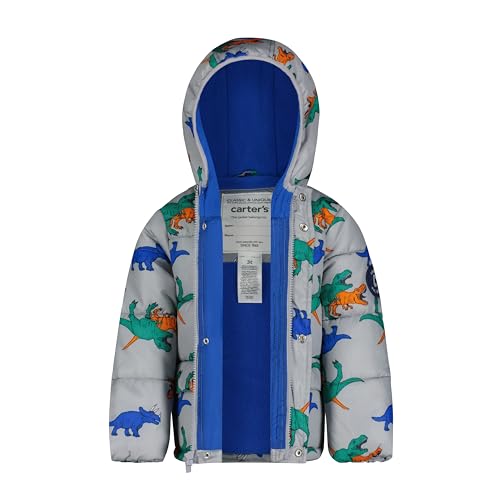 Carter's Toddler Boys Heavyweight Jacket, Warm, Hooded, Water-Resistant Winter Coat, Grey2
