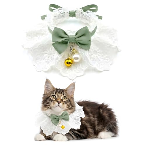 Collar de gato Quafochel con campana extraíble y encaje ajustable 2