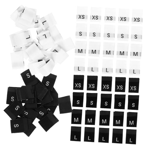 FUNOMOCYA 800 piezas Etiquetas de Tallas para Ropa de Tela Premium Lavables y Resistentes Unidades Xs S para Coser Vestidos Camisas y Pantalones Personalizables y Fáciles de Usar