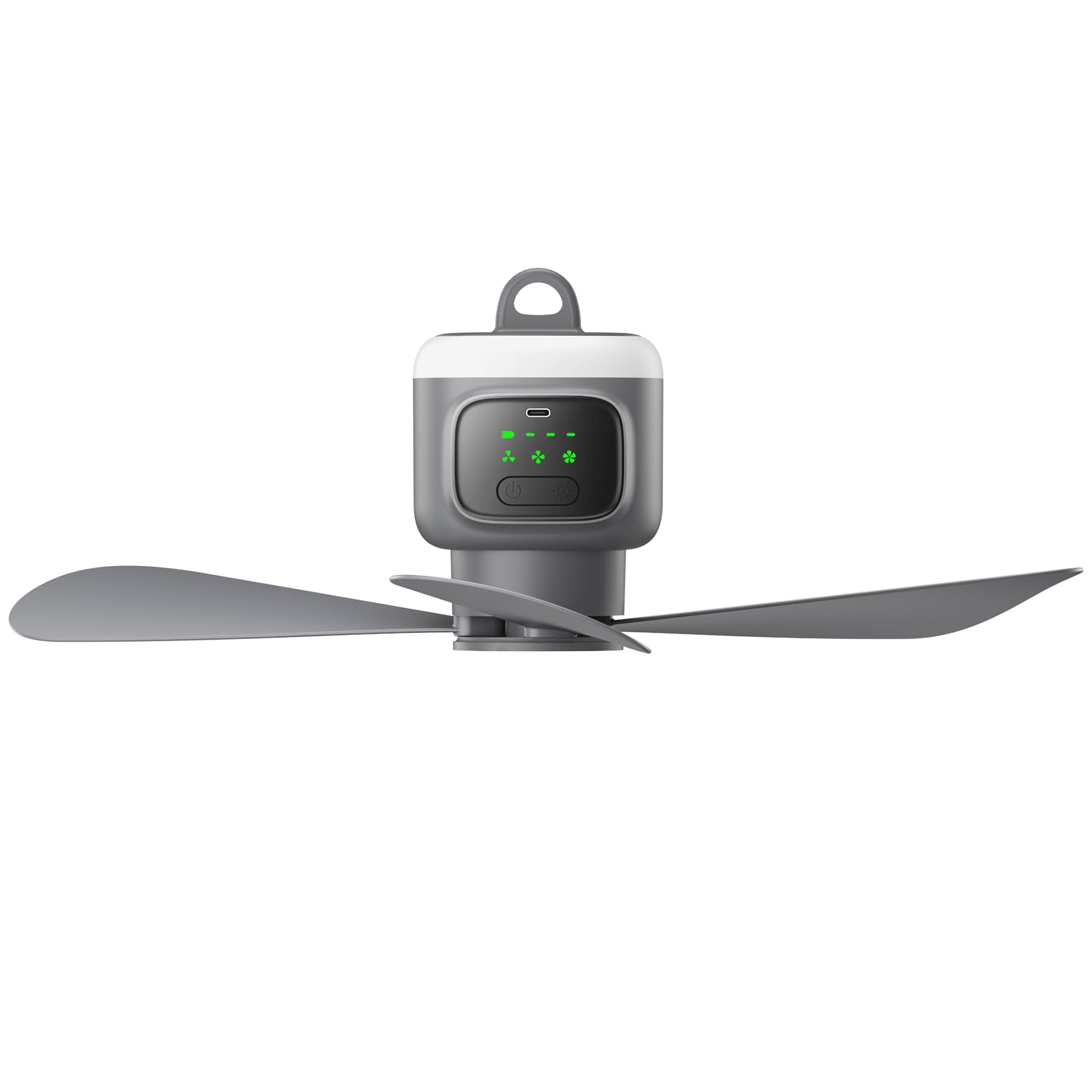 VVU&CCO Kabelloser Outdoor Deckenventilator mit Fernbedienung, 12000mAh Akku Deckenventilator mit Licht,4 Geschwindigkeitsstufen, Timer für Outdoor Zelt Terrasse Pavillon Veranda und Wohnmobil