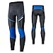 Produktbild MEETWEE Herren Radlerhose Lange Fahrradhose, Kompression Radhose Leggings Radsport Hose für Männer Elastische Atmungsaktive 3D Schwamm Sitzpolster (Blau-a, XXXL)