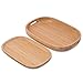 Bamboo Wood Serving Tray with Handles - Rustic Breakfast Tray Ottoman Tray Decorative Oval Butler Tray for Food, Coffee and Tea - 17
