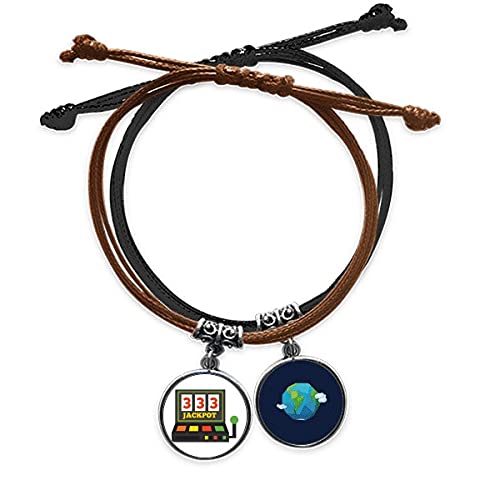 Pulsera de cuero Jackpot un brazo bandido con acabados artesanales en tonos tierra