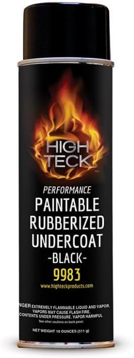 High Teck 9983 Black Paintable Rubberized Undercoating, 15 oz, Aerosol Can Black