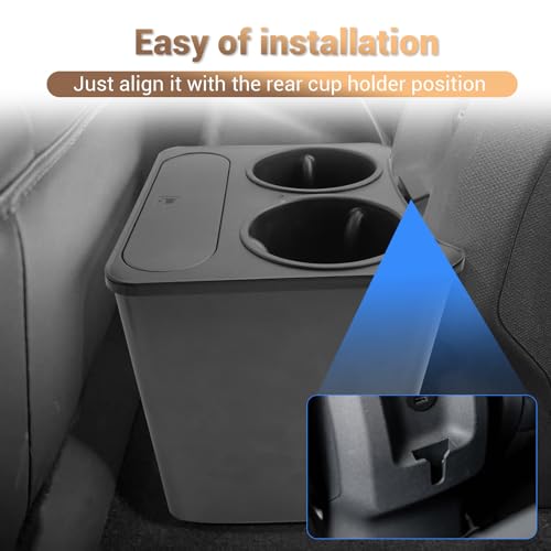 Image of YEE PIN Compatible with 2025 Ford Maverick Trash Can Trash Container with Cupholder, Cup Holder Car Trash Bin Garbage Can for Ford Maverick Accessories 2025 2024 2023 2025